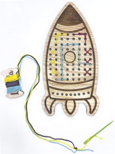 Drevené tvary na šnurovanie - MiniDots - Raketa