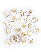 Písmenkáčik - Abecedné Puzzle – spájanie písmen a obrázkov (drevené)