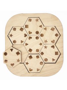 Drevené logické puzzle – Tvary v šesťuholníkoch