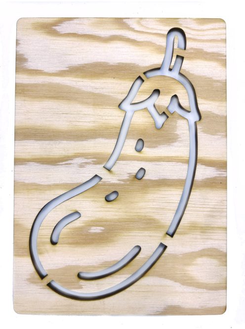 KresliSoMnou – Šablóna na kreslenie – Zelenina–Ovocie – Baklažán